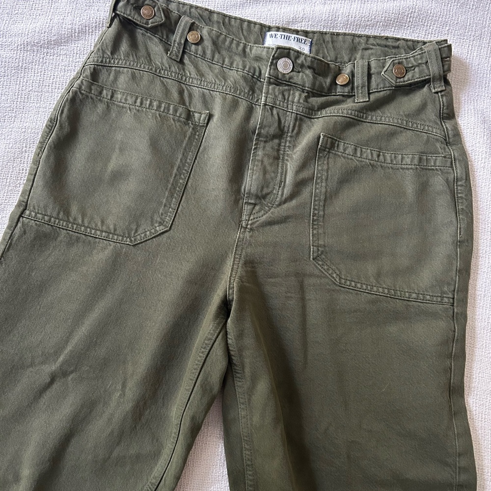 We The Free Palmer Olive Green Wide-Leg Jeans - Picture 5 of 13